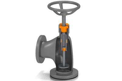 dryspin® kılavuz vida, iglidur® kaymalı yataklar ve piston halkasına sahip kesme valfi