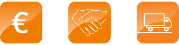 Euro, tokalaşma ve nakliye aracı logoları