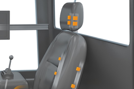 Ergonomik olarak ayarlanabilen sürücü koltuğu için drylin lineer kılavuzlar
