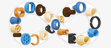 igus® tarafınızdan özel gereksinimlerinize göre üretilmiş çeşitli özel tasarım yataklar