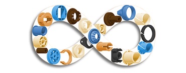 igus® tarafınızdan özel gereksinimlerinize göre üretilmiş çeşitli özel tasarım yataklar