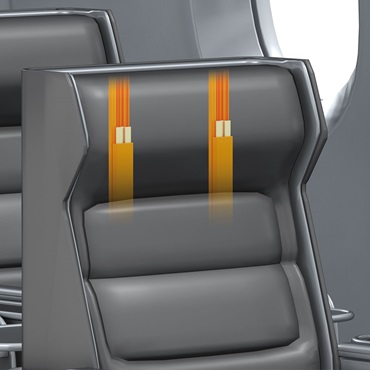 Uçak içi: Koltuk başlıklarında drylin profil kılavuzları