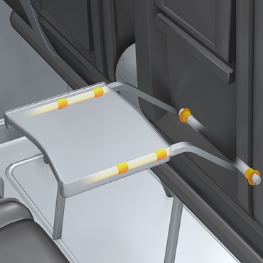 Uçak içi: masa ayarında kaymalı yataklar